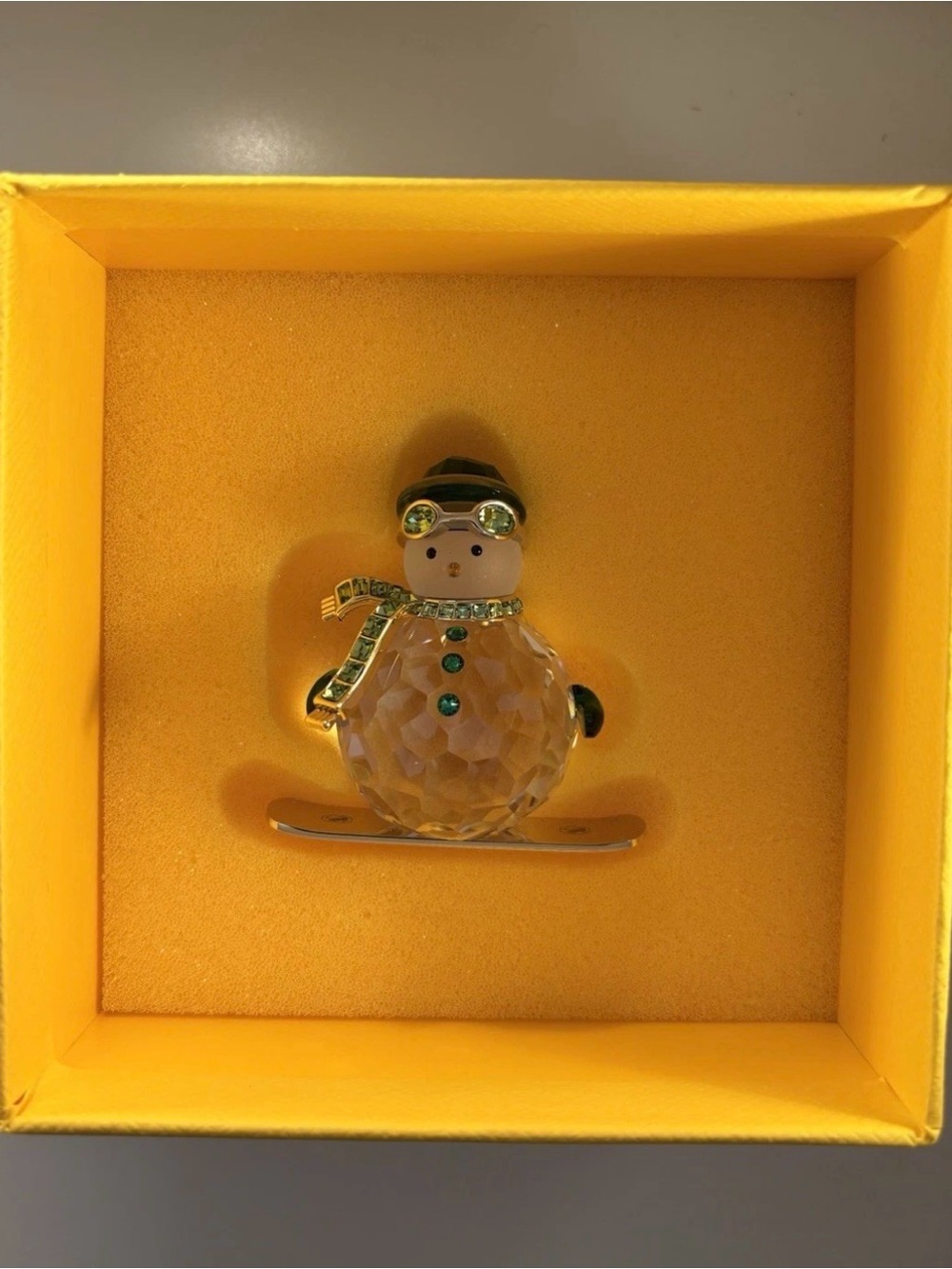 Swarovski Crystal Holiday Cheers Dulcis Snowman Figurine, Green - 398260239524